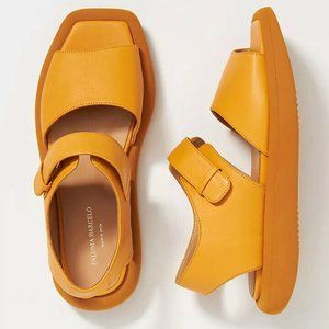 PALOMA BARCELO Made in SPAIN GOLDEN ROD SLINGBACK SANDAL NWOT SIZE 37 US6.5